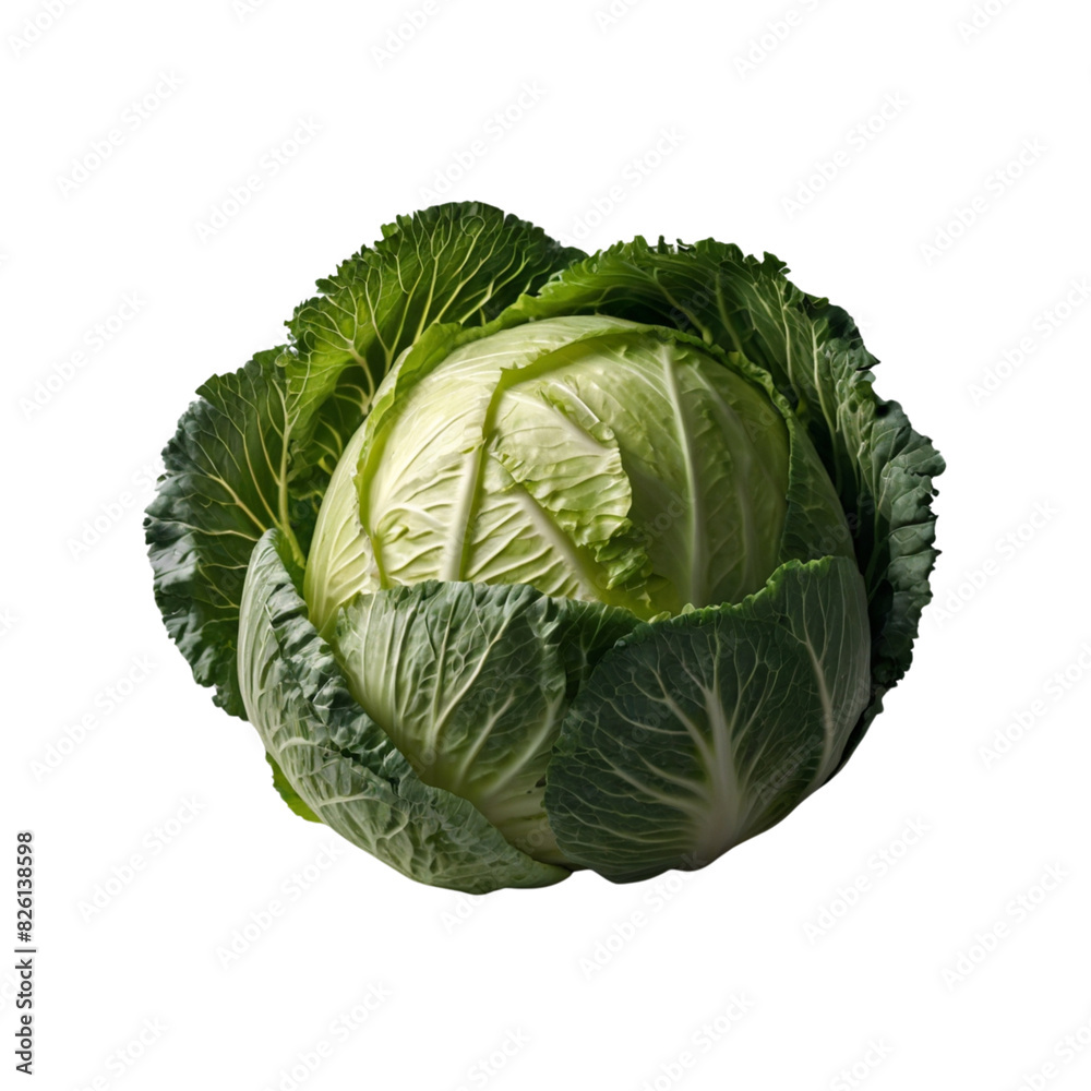 Fototapeta premium fresh raw cabbage isolated on white background