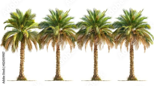 Date palm tree on white background UHD wallpaper
