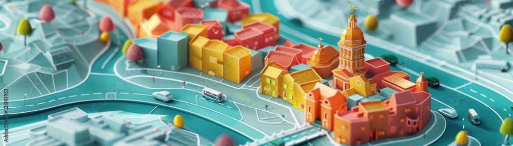 Fototapeta premium Map integration for location tracking and directions