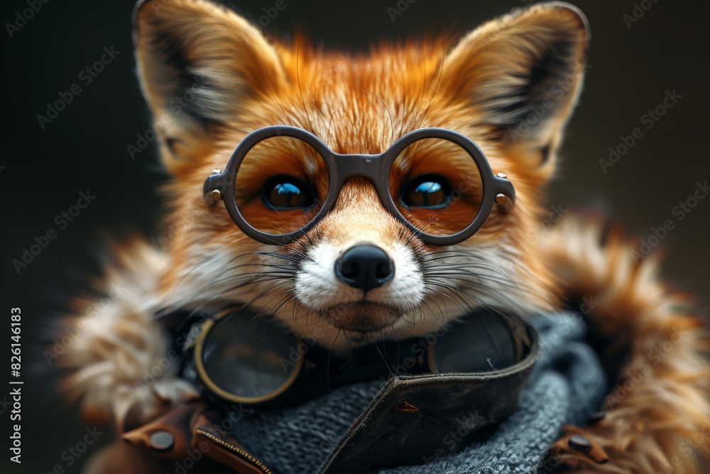 The photograph features a detailed close-up on the fox's ear with the face deliberately blurred The photograph features a detailed close-up on the fox's ear with the face deliberately blurred