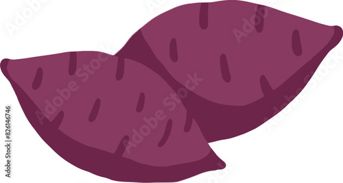 Purple sweet potato illustration, purple, sweet potato, health, food, nutrition, metatype, illustration, vector, potato,