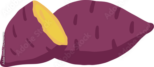 Purple sweet potato illustration, purple, sweet potato, health, food, nutrition, metatype, illustration, vector, potato,