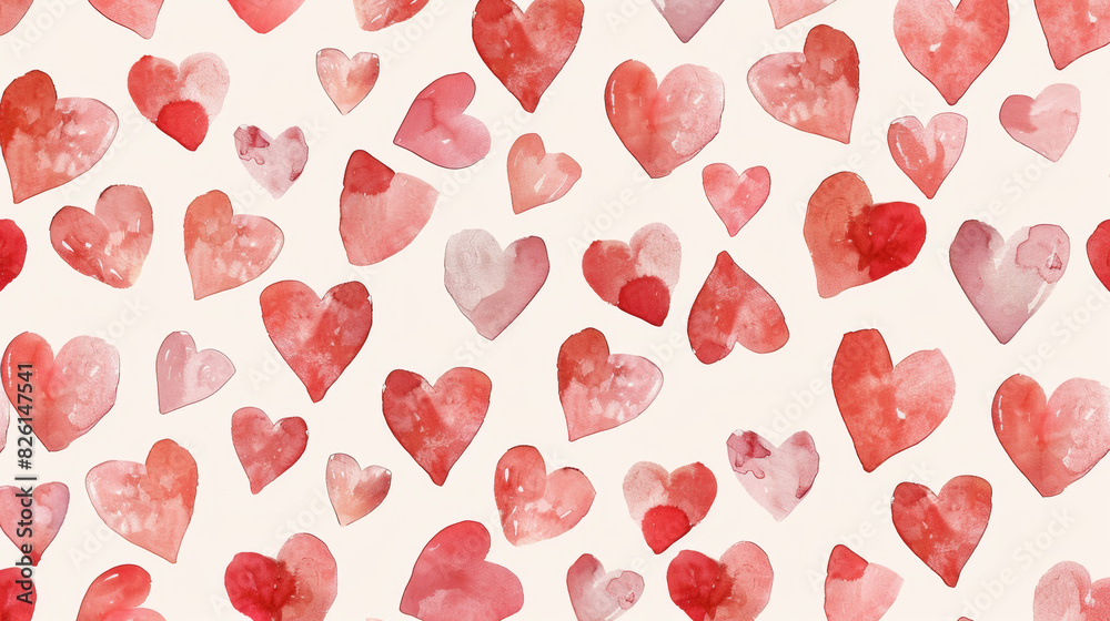 Red heart seamless pattern illustration Red heart seamless pattern illustration