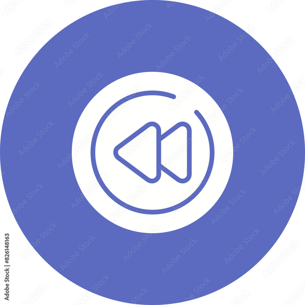Video Rewind Circle Vector Icon Video Rewind Circle Vector Icon