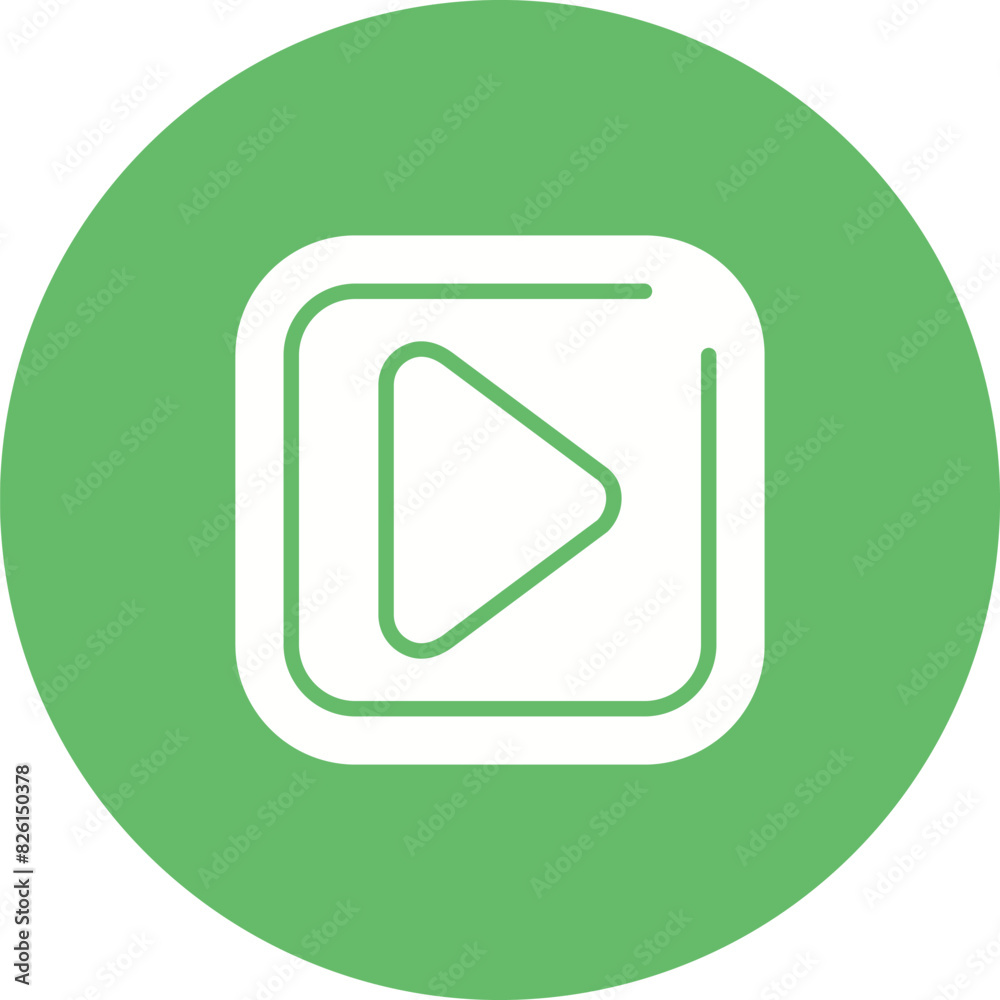 Play Sqaure Vector Icon