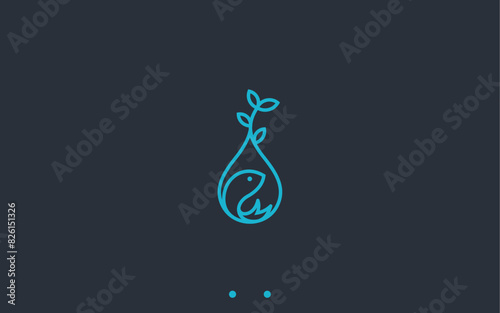 Aquaponics logo design vector silhouette illustration