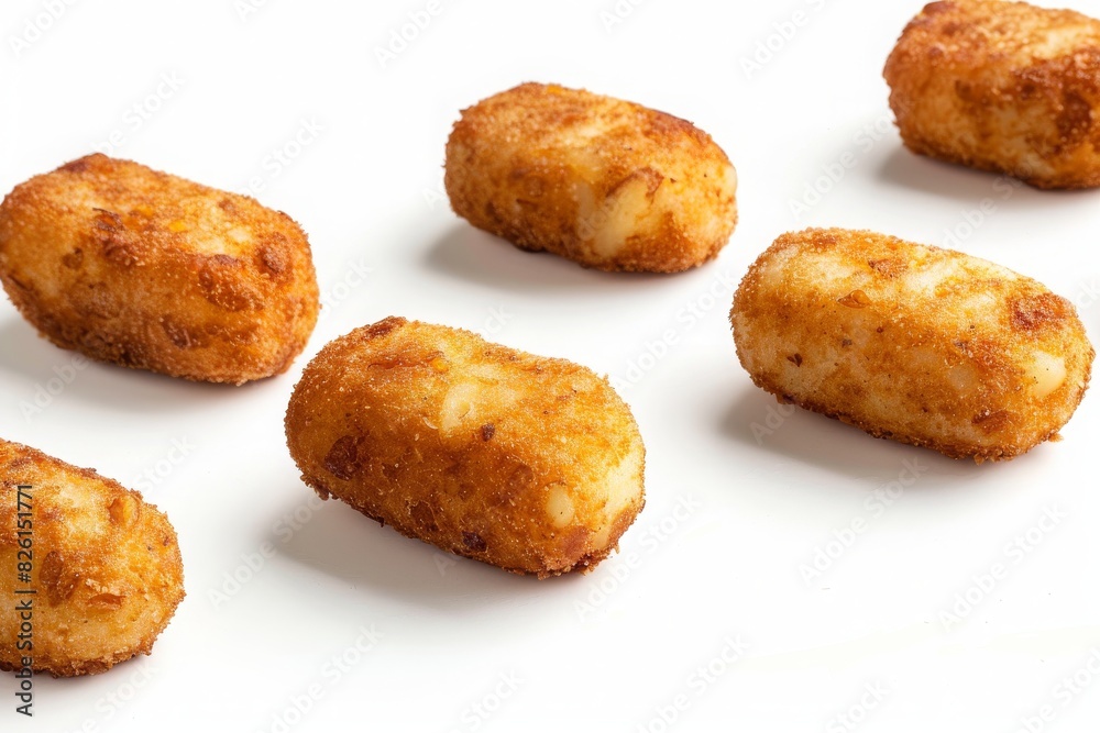 crispy potato croquettes pattern on white crispy potato croquettes pattern on white