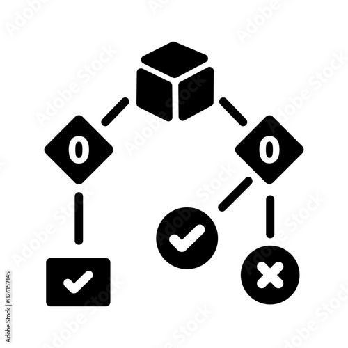 Latest glyph icon of decision tree 