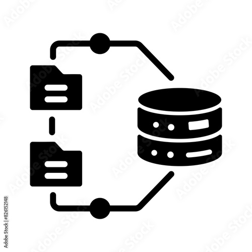 A customizable solid icon of data integration 