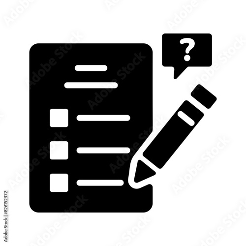 Get this solid icon of survey filling 