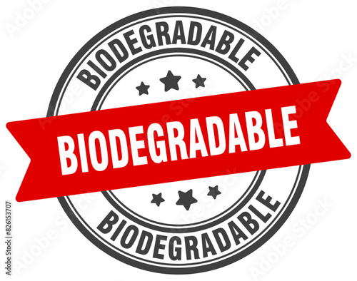biodegradable stamp. biodegradable label on transparent background. round sign