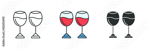 Wine Glasses Icon symbol vector illustration isolated on white background