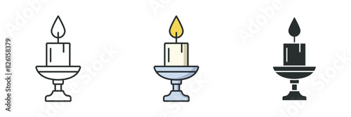 Candle Light Icon symbol vector illustration isolated on white background