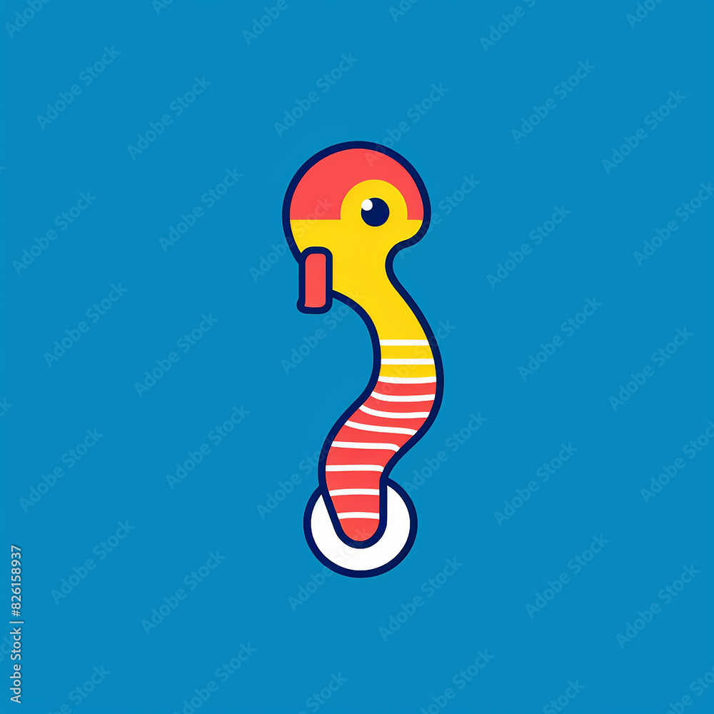 Fototapeta premium Sock_Puppet-Spinning_Seahorse_Modern_Line_Icon_Vector_