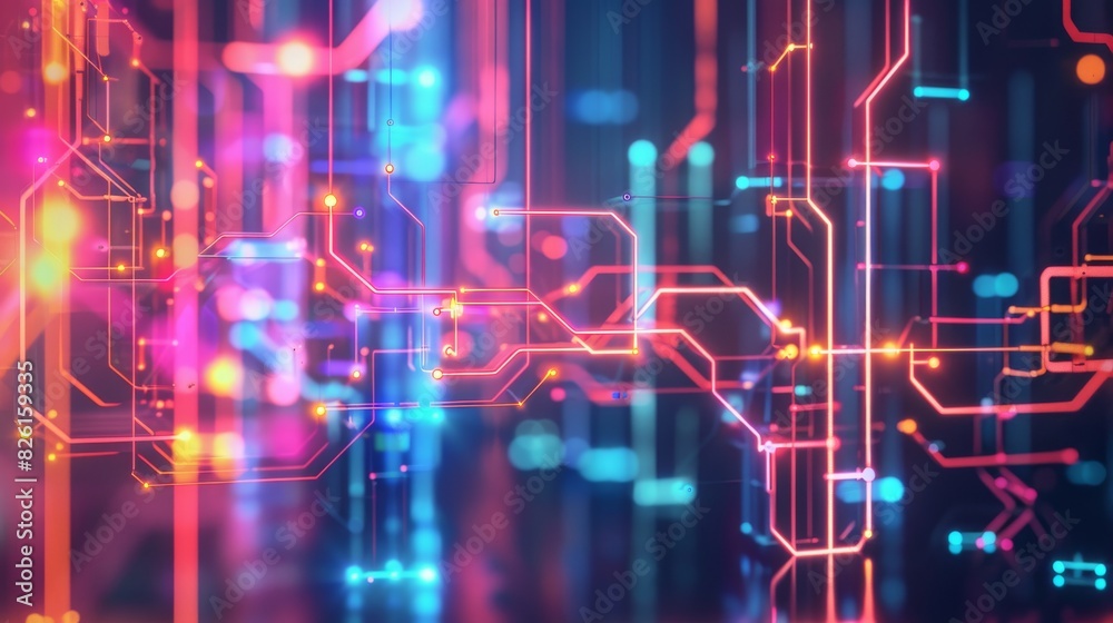 neon light tubes forming intricate patterns or symbols of futuristic technology neon light tubes forming intricate patterns or symbols of futuristic technology