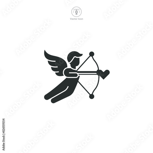 valentine cupid arrow Icon symbol vector illustration isolated on white background
