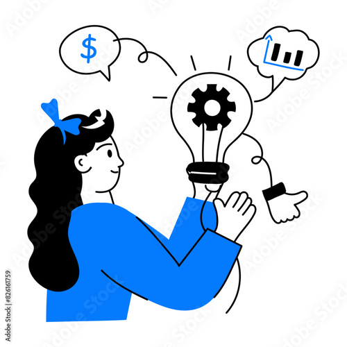 A doodle mini illustration of business ideas 