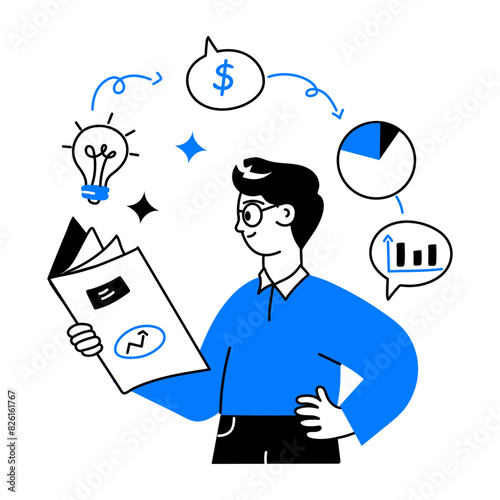 A doodle mini illustration of entrepreneurship