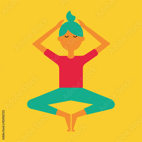 A woman is peacefully meditating in a lotus position with closed eyes