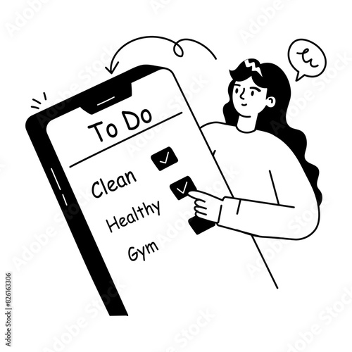 Grab this doodle mini illustration of to do 