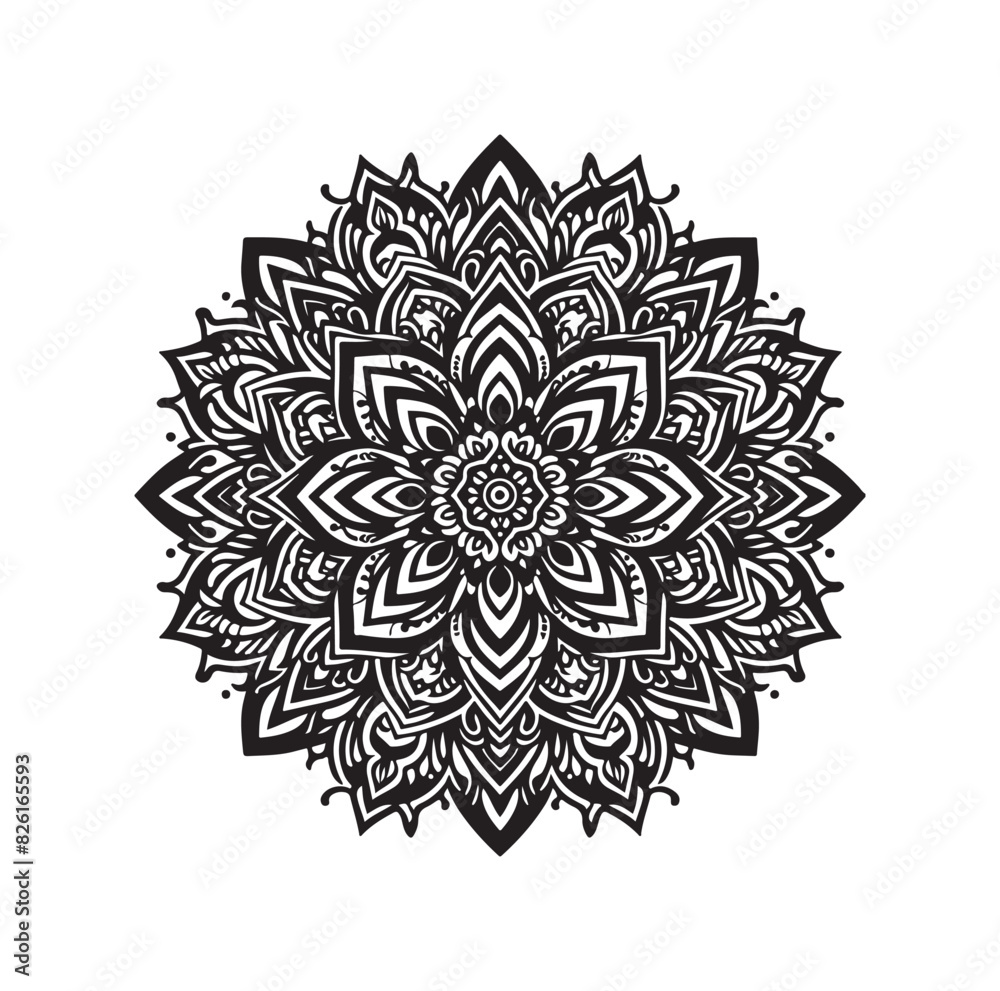 Mandala floral vector illustration set