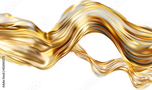 abstract gold oil waves isolated on white background