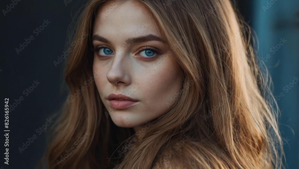 selfie of beautiful social media female caucasian model, long hair, gray or blue eyes, 22 years old selfie of beautiful social media female caucasian model, long hair, gray or blue eyes, 22 years old