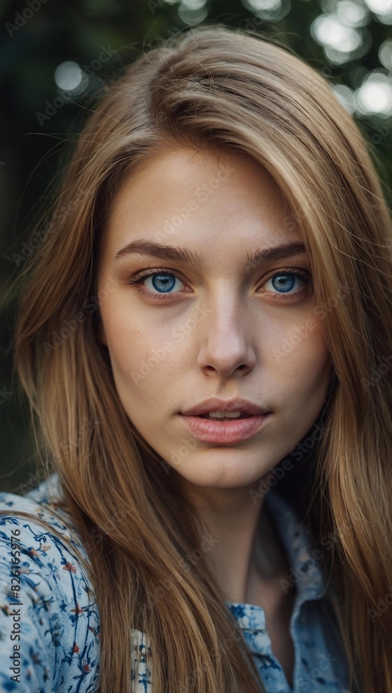 selfie of beautiful social media female caucasian model, long hair, gray or blue eyes, 22 years old selfie of beautiful social media female caucasian model, long hair, gray or blue eyes, 22 years old