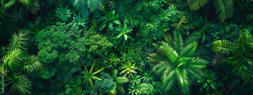Top view of a lush forest. Green background Top view of a lush forest. Green background
