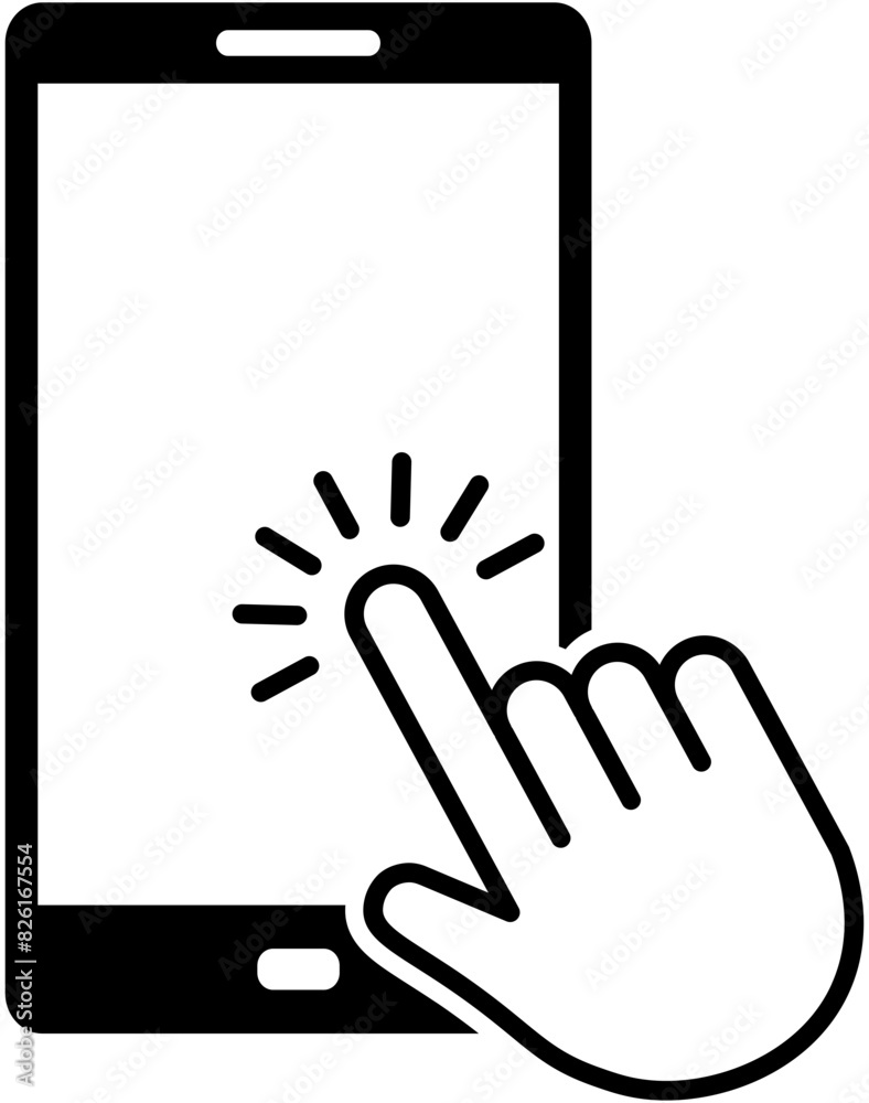 Hand cursor click icon with phone. Cursor Icon .Clickable Cursor Icon Hand cursor click icon with phone. Cursor Icon .Clickable Cursor Icon