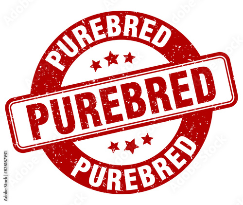 purebred stamp. purebred label. round grunge sign