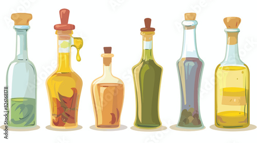 Oil glass bottle icon. Cartoon cooking ingridient Cartoon