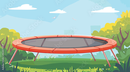Outdoor trampolines. Rubber trampoline for sport jump