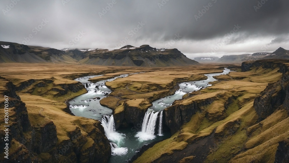 waterfall in the mountains