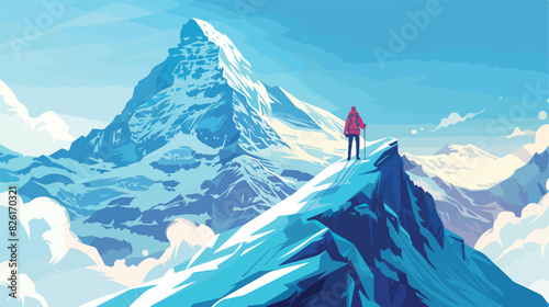Path mountain climbing. Successful leader business job © Davidt