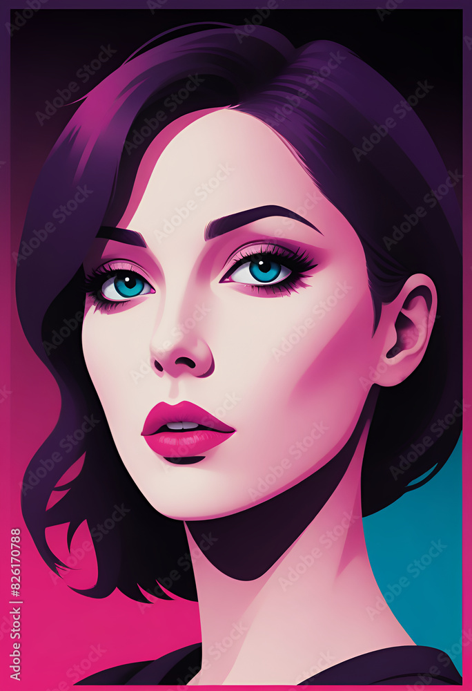 illustrazione di volto femminile con elementi geometrici a tema astratto contemporaneo illustrazione di volto femminile con elementi geometrici a tema astratto contemporaneo
