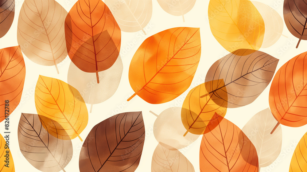 Obraz premium Autumn leaves. Seamless pattern. Watercolor.