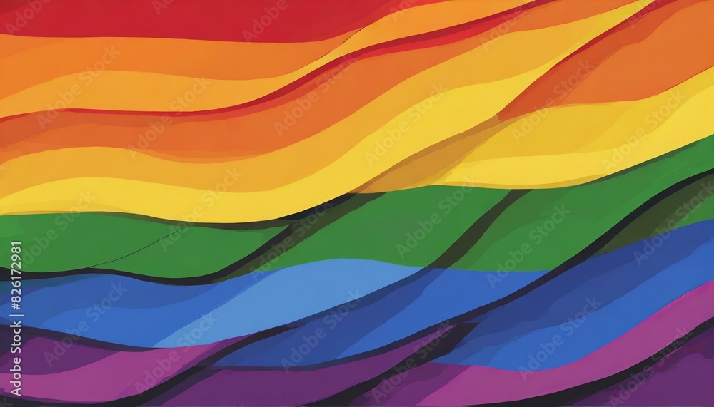 vector image of the lgbt flag, close up full screen, queer pride month ...
