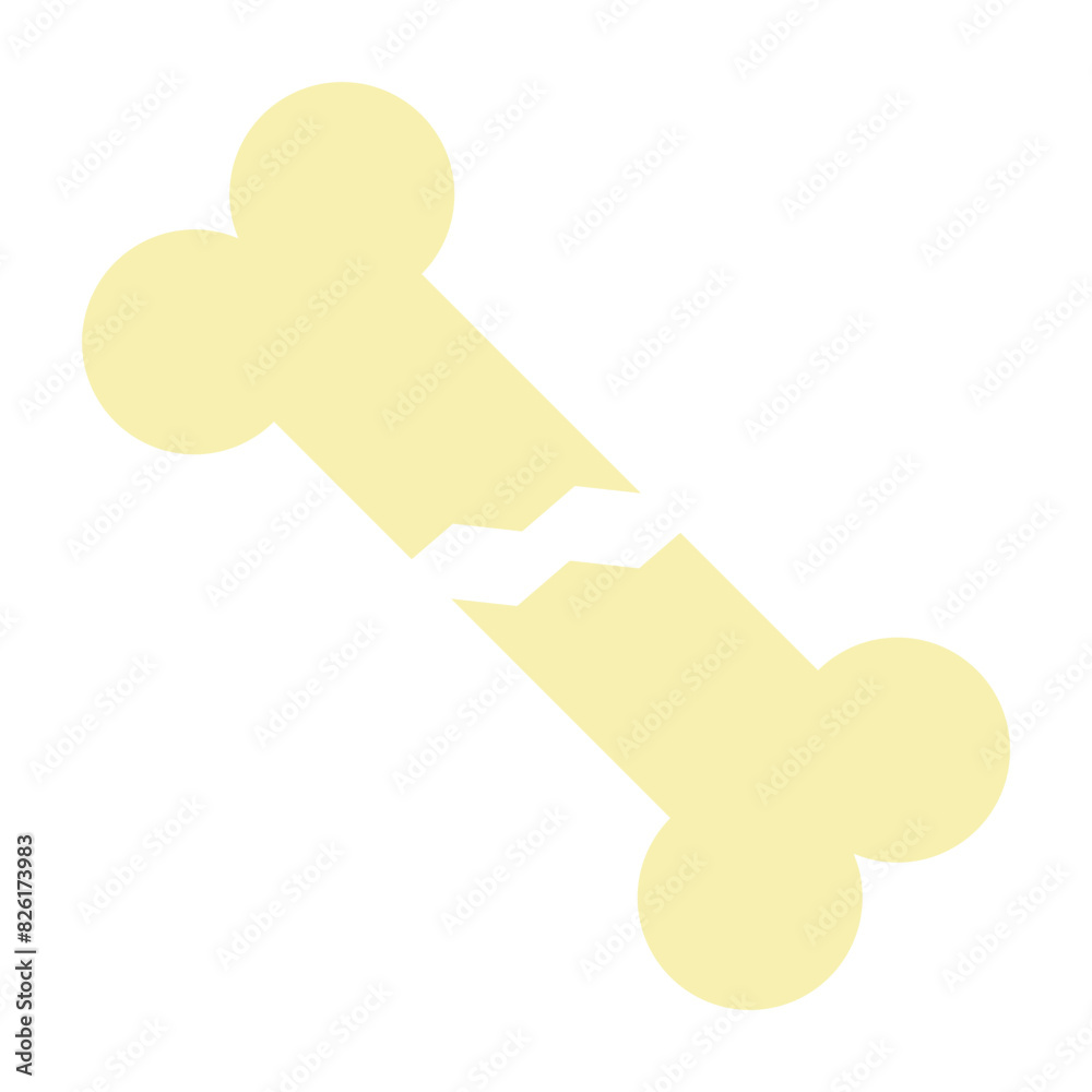 Broken Bone Flat Icon Design