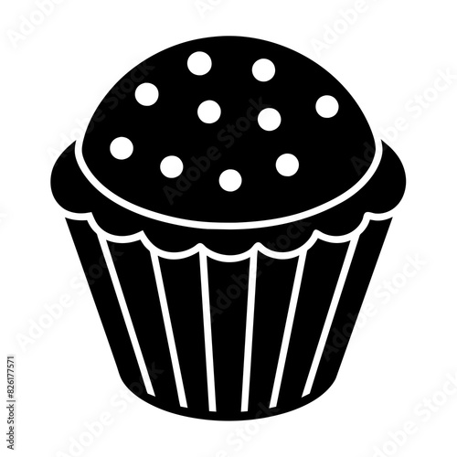 Muffin icon vector art silhouette illustration