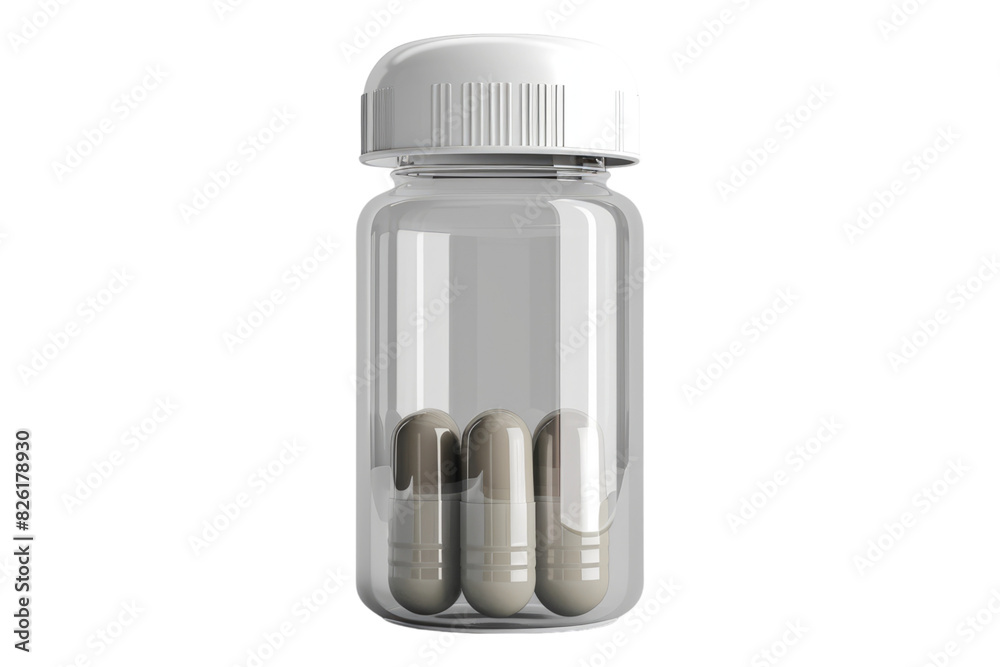 Capsule in bottle isolated on white background Capsule in bottle isolated on white background