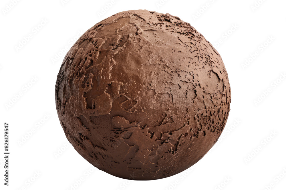 Chocolate ice cream ball isolated on white background Chocolate ice cream ball isolated on white background