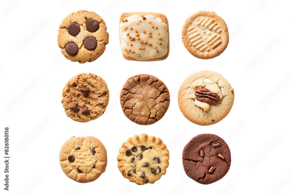 Collection of cookies isolated on white background Collection of cookies isolated on white background