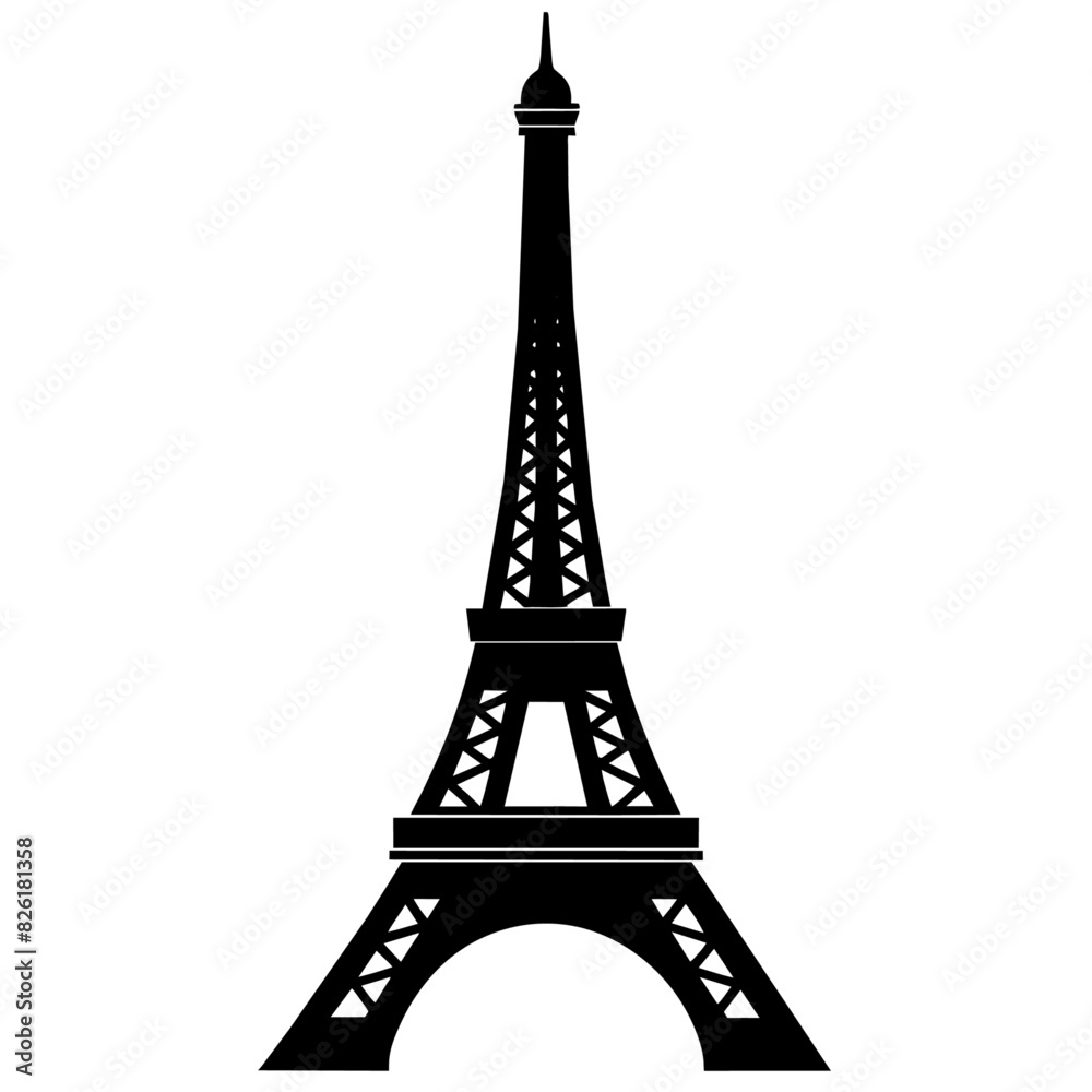 Eiffel tower symbol on a white background