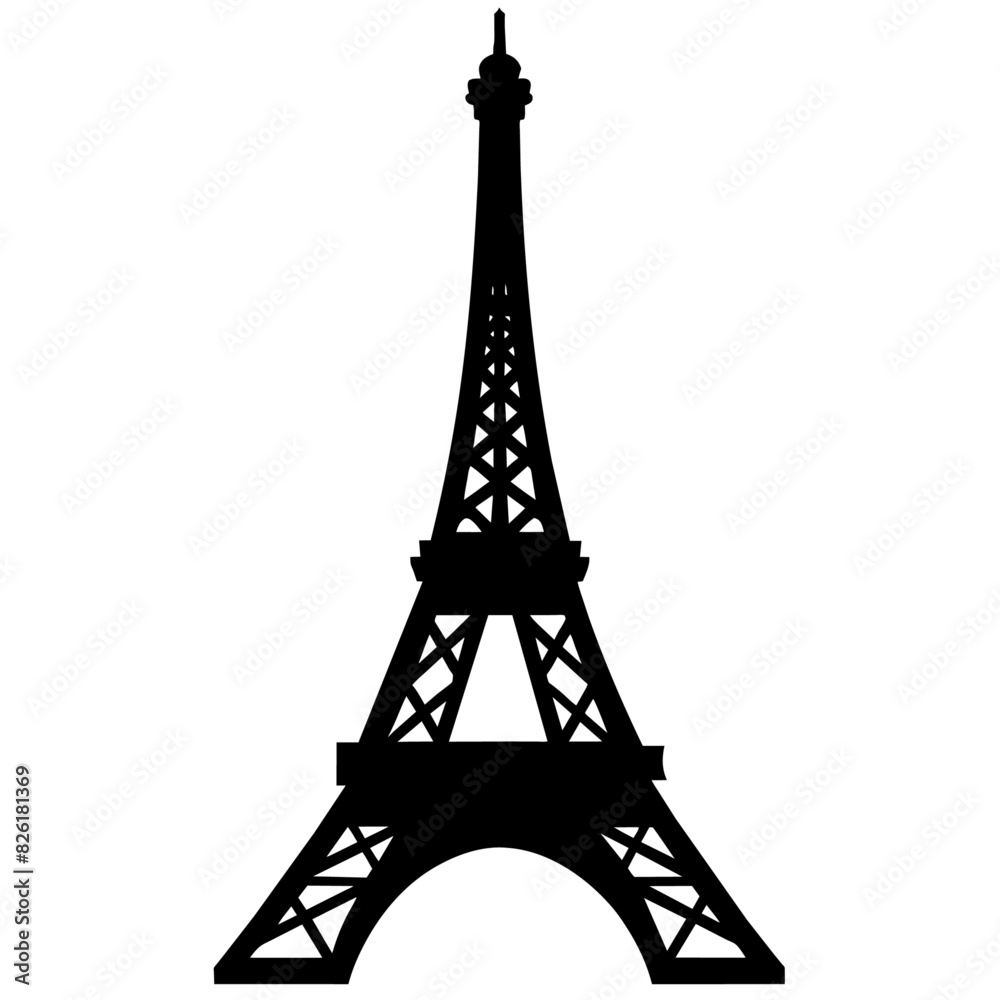Obraz premium Eiffel tower symbol on a white background