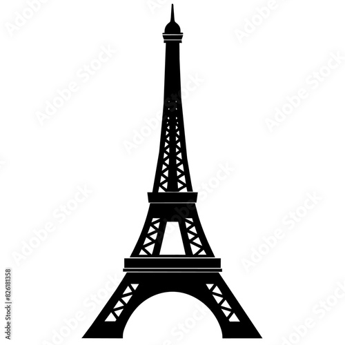 Eiffel tower symbol on a white background