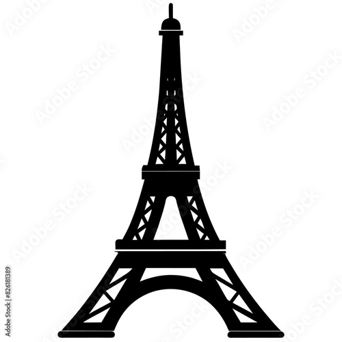 Eiffel tower symbol on a white background