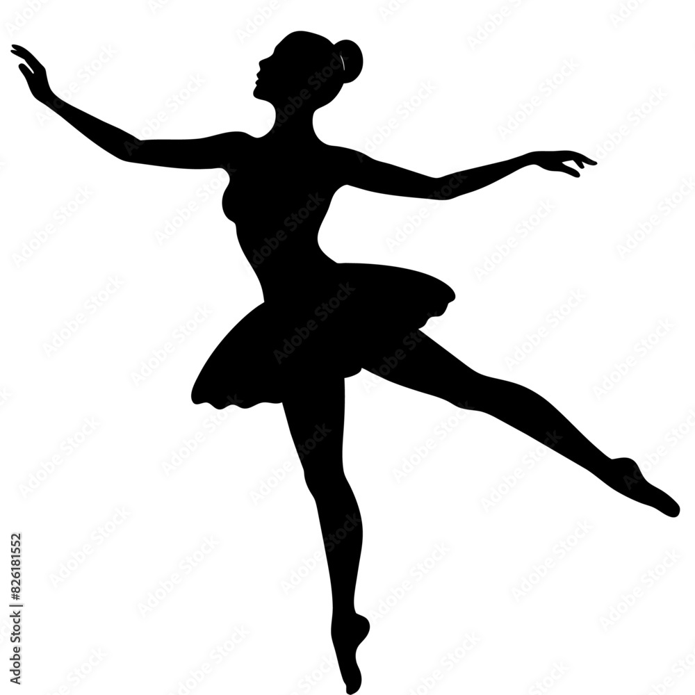 female dancing figure vector silhouette on a white background female dancing figure vector silhouette on a white background