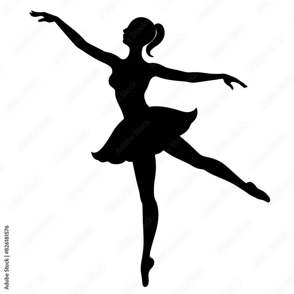female dancing figure vector silhouette on a white background