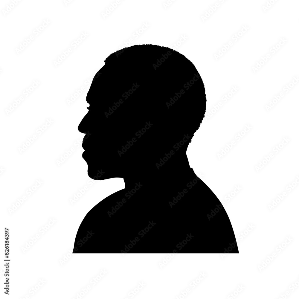 silhouette profile face of afroamerican man, black women - vector illustration silhouette profile face of afroamerican man, black women - vector illustration